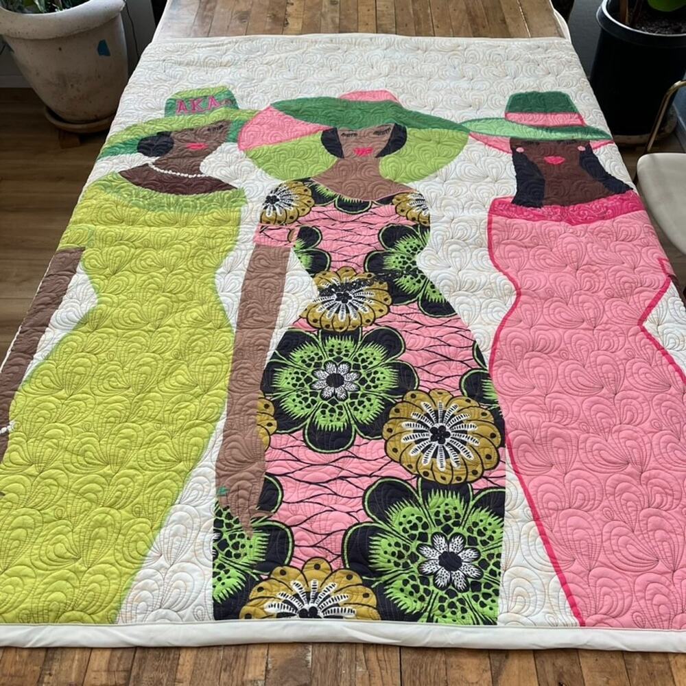 Generations Art Quilt by Sherry Shine Pink Green White Ivy Storehouse